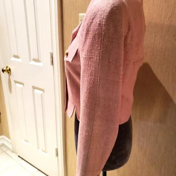 Vintage Pink Tweed Cropped Jacket by Carlisle - Picture 12 of 12